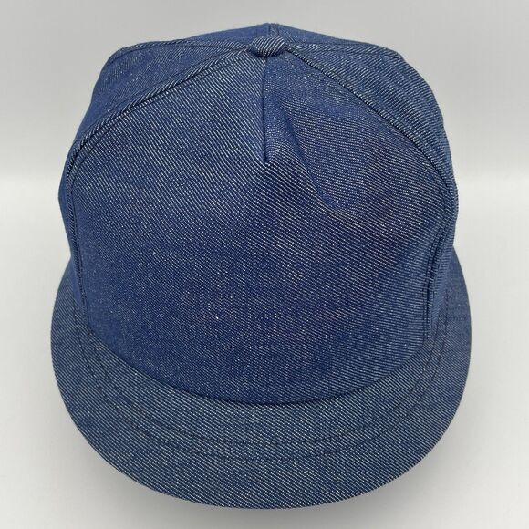 Vintage Denim Short Brim Jean Snapback Hat Cap Rare 1980s Made In The USA - Picture 2 of 11